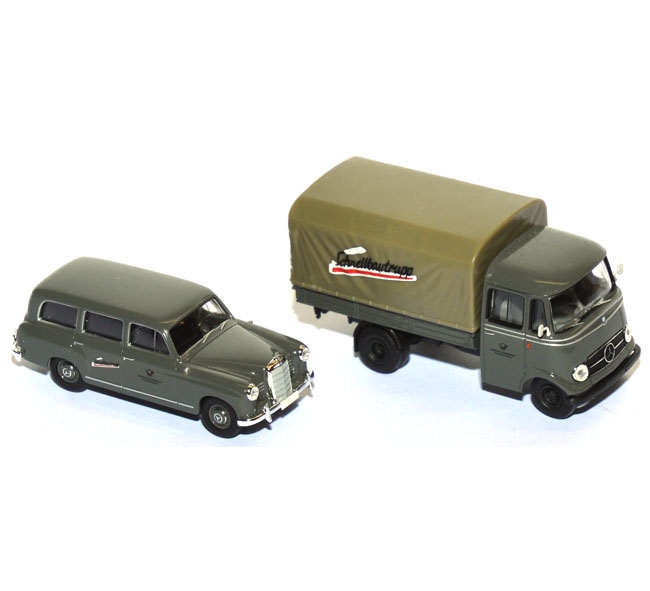 Mercedes-Benz 180 Kombi + Mercedes-Benz L 319 Pritsche DB Schnellbautrupp grau