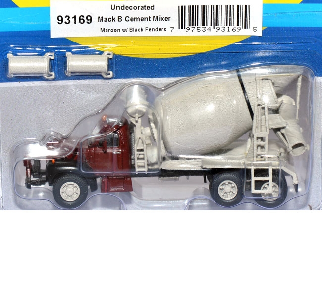 Mack B Cement Truck, Maroon w/Black Fenders Betontransporter braun