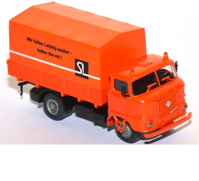 IFA W50 L LKW Pritsche Stadtreinigung Leipzig orange