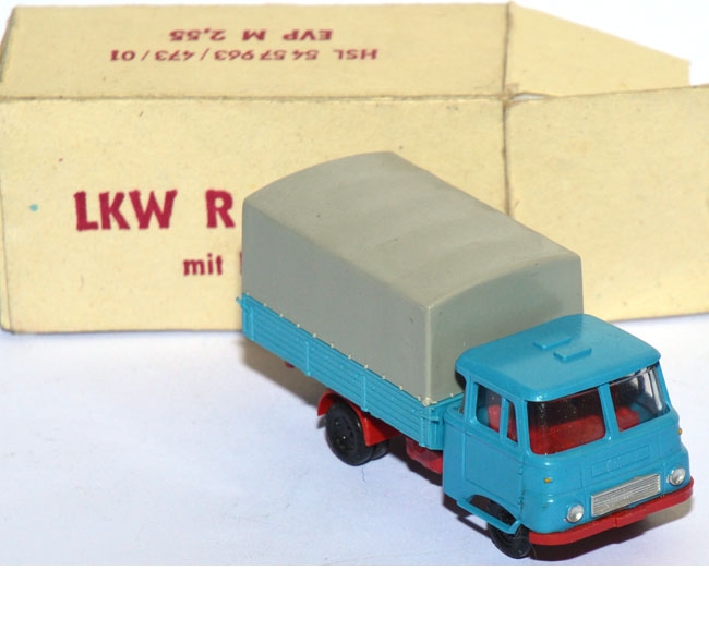 Robur LO 3000 Pritschen-LKW mit Plane blau