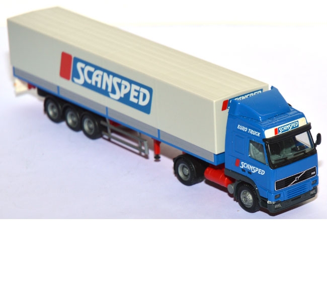 Volvo FH 16 Pritschensattelzug Scansped blau