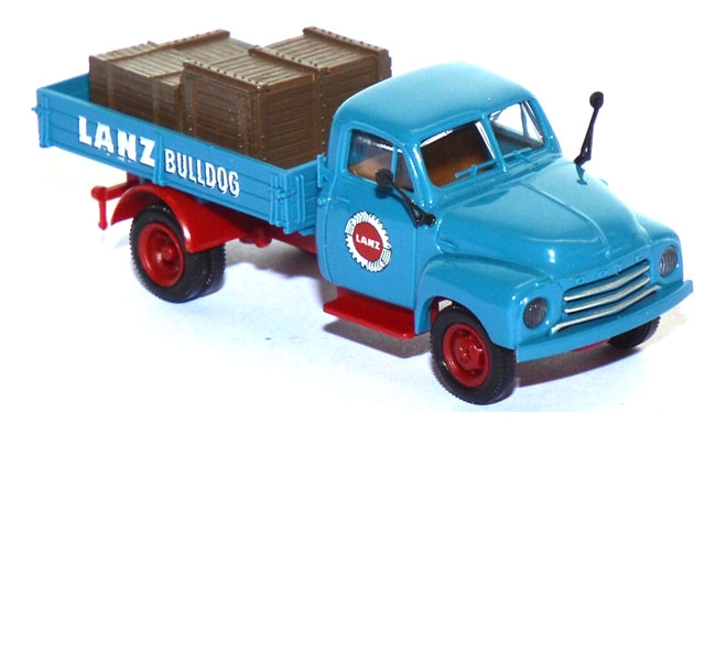 Opel Blitz Langhauber Pritschen-LKW Lanz Bulldog blau