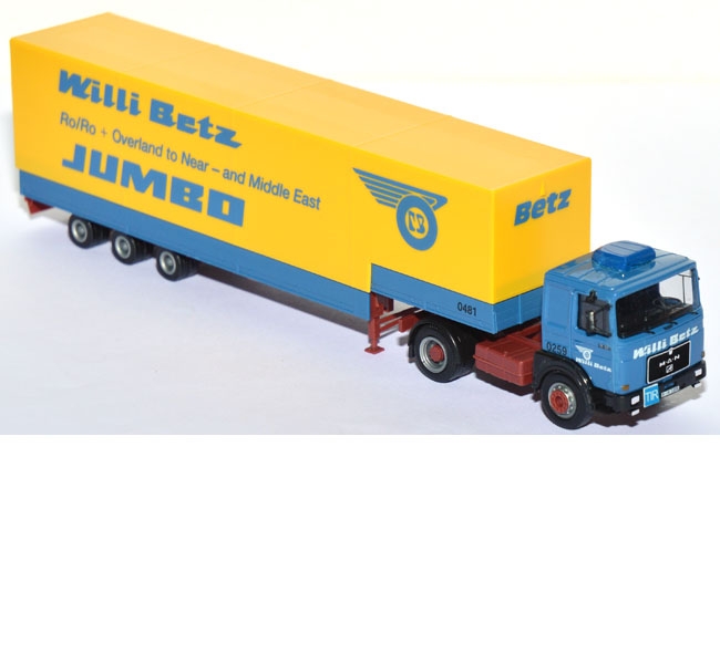 MAN 22.321 Jumbo-Pritschensattelzug Willi Betz gelb