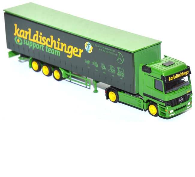 Mercedes-Benz Actros 1843 Gardinenplanensattelzug Karl Dischinger grün