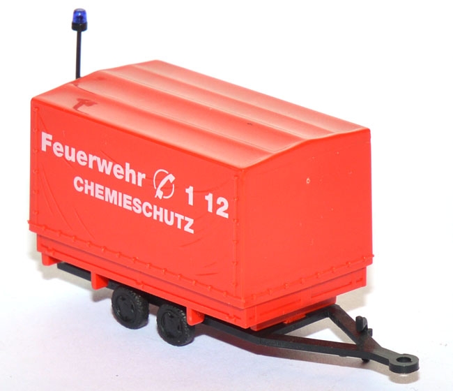 Feuerwehranhänger Pritsche mit Plane Chemieschutz rot 44908