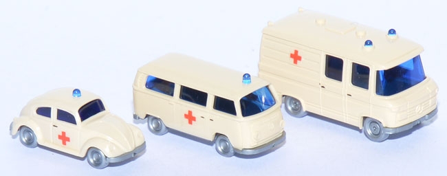 Set DRK VW Käfer 1300, VW T2 Bus, MB L406 Kasten