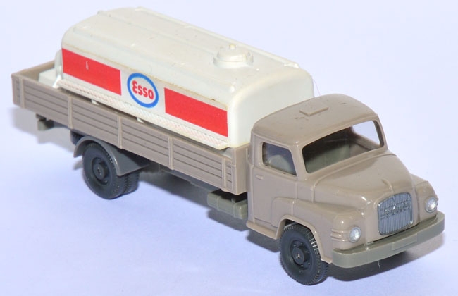 MAN 650 H Kurzhauber Pritschen-Lkw mit Öltank Esso hellgraubeige