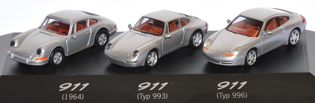 Porsche 911 3x silbermetallic