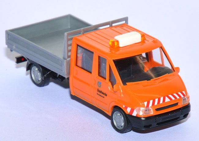 Ford Transit Pritsche DoKa Stadtwerke Gartenbauamt kommunal orange