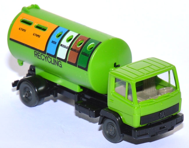 Mercedes-​Benz 814 Recycling-​LKW hellgelbgrün