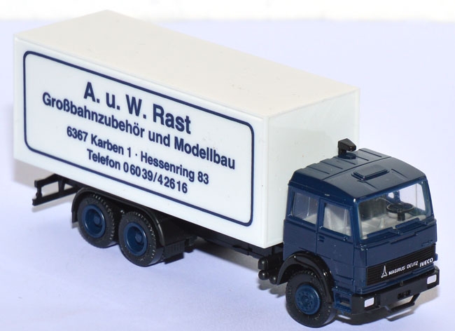 Ivevo Magirus Deutz Turbo Koffer-Lkw A. u. W. Rast blau