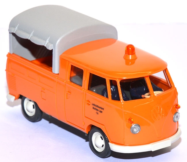 VW T1 Pritsche DK mit Plane kommunal rotorange