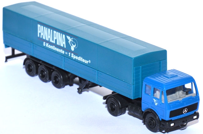 Mercedes-​​Benz NG 2238 Langpritschen-​​Sattelzug Panalpina blau