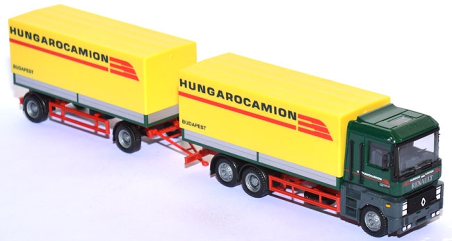 Renault AE Magnum Pritschenlastzug Hungarocamion grün