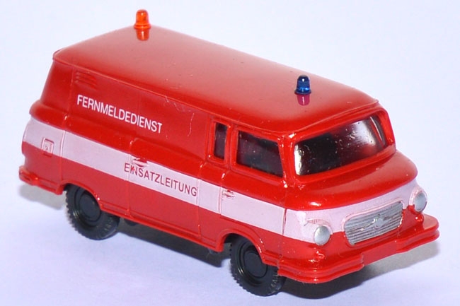 Barkas B 1000 Kastenwagen Fernmeldedienst Einsatzleitung rot