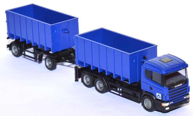 Scania 124 Jumbo Hängerzug Abrollcontainer Meiller HOCHTIEF blau