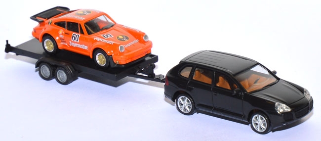 Porsche-​Set - Cayenne mit Anhänger + Porsche 911 Jägermeister