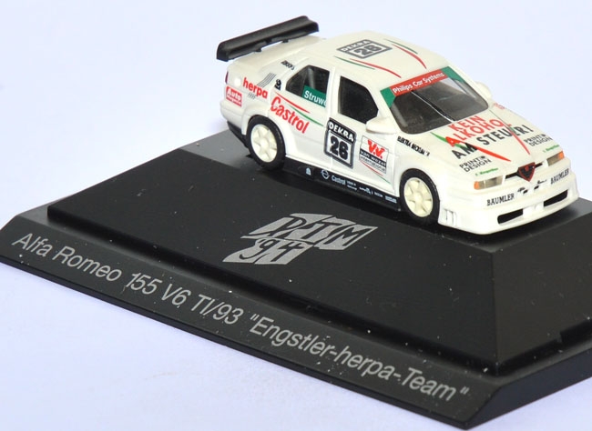 Alfa Romeo 155 V6 TI DTM 1994 Engstler, Herpa, Kein Alkohol am Steuer #26 weiß