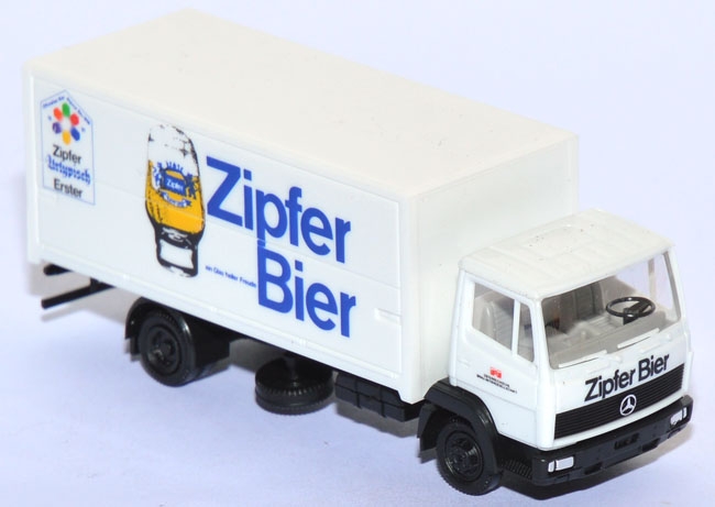 Mercedes-Benz 814 Getränkekoffer-Lkw Zipfer Bier weiß