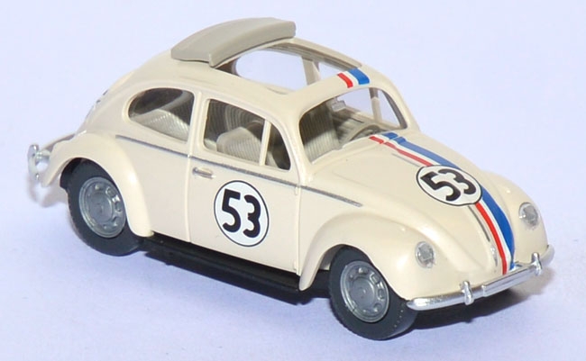 VW Käfer 1200 mit Faltdach Herbie #53 perlweiß