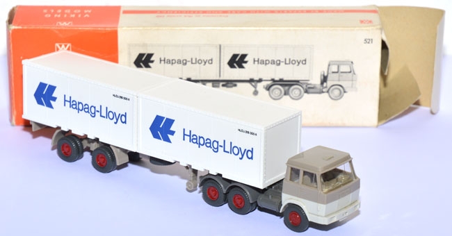 Hanomag-Henschel F 221 S Containersattelzug 2 x 20 ft. Hapag-Lloyd olivgrau