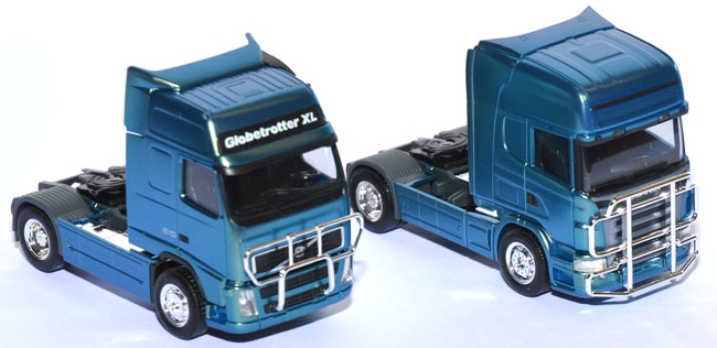 Scania R TL und  Volvo GL XL mit Sidepipes Solozugmaschinen Set