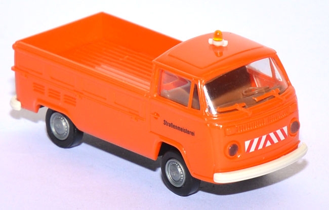 Shop für gebrauchte Modellautos - VW T2 Pritsche mit Plane  kommunal Straßenmeisterei orange