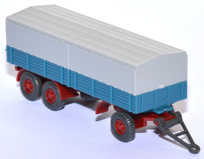 Pritschen-​​LKW-​Anhänger 3achsig (Typ 2) - Einfachbereifung azurblau