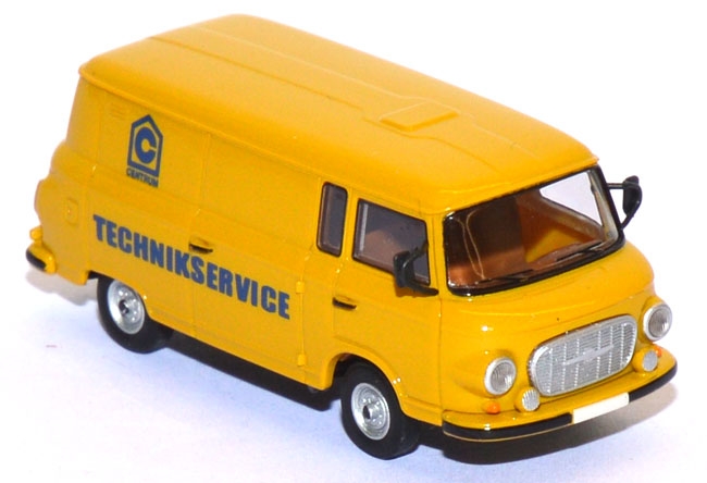 Barkas B 1000 Kastenwagen Centrum-Warenhaus-Technikservice gelb