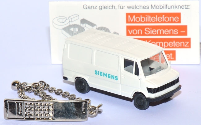 Mercedes-Benz 207 D Kasten mit Schlüsselanhänger - Siemens Mobiltelefone IAA 1991