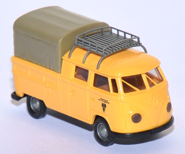 VW T1 Pritsche DoKa mit Dachgepäckträger Österreichische Post gelb