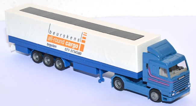 Scania 143M Pritschensattelzug Beurskens all-round cargo Niederlande blau