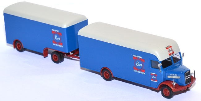 MAN 750 L Möbelkoffer-Lastzug Riwatrans blau