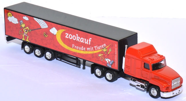 Mack CH 600 Sleeper Koffersattelzug Zookauf - Sommer rot