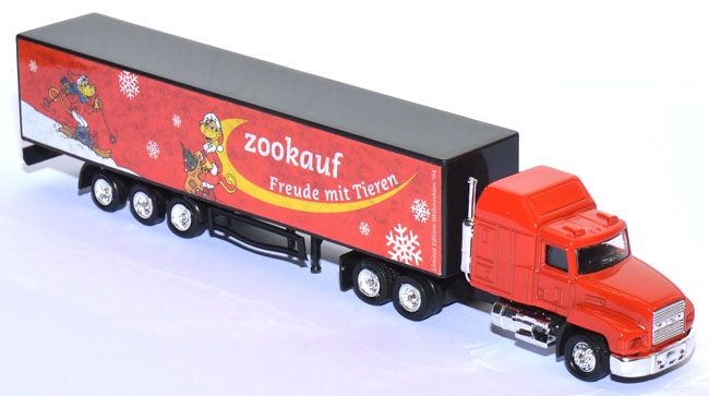 Mack CH 600 Sleeper Koffersattelzug Zookauf - Winter rot