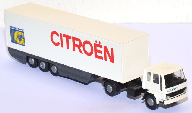 Ford Cargo Koffersattelzug Transports GEFCO Citroen Frankreich weiß
