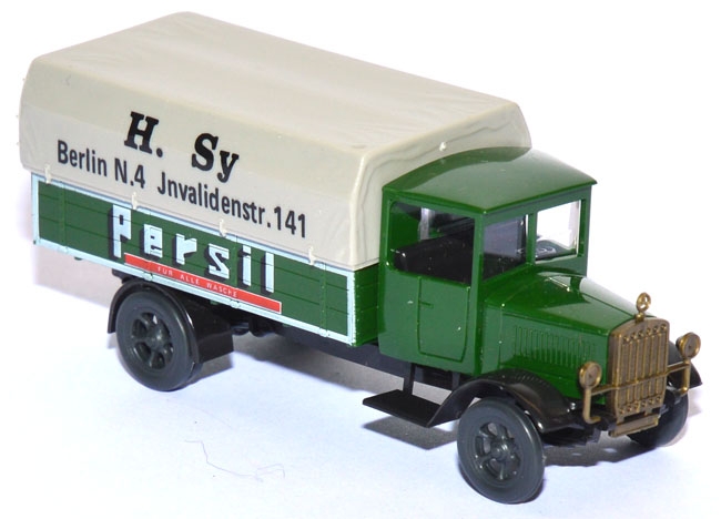 Mercedes-​Benz L 5 Pritschen-​LKW Persil H. Sy Berlin grün