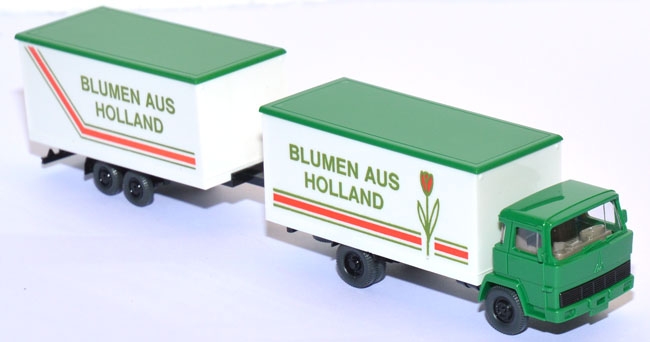 Magirus 100 D 7 Kofferlastzug mit Tandemanhänger Blumen aus Holand