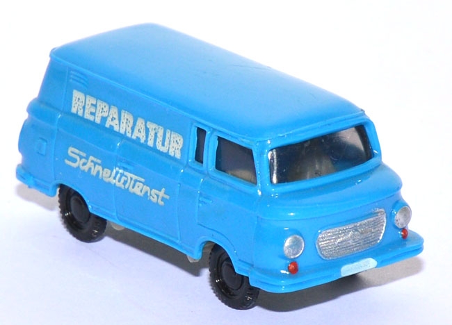 Barkas B 1000 Kastenwagen Reparatur Schnelldienst himmelblau