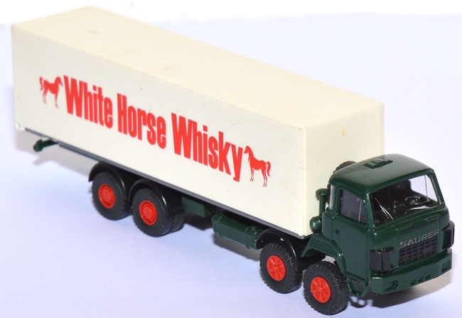 Saurer D 290/330 Koffer-LKW 4-Achser White Horse Whisky grün