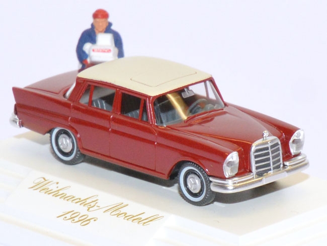 Mercedes-​​​​Benz 220 S dunkelrot Weihnachtsmodell 1996