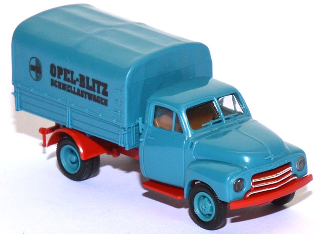 Opel Blitz 1952 Langhauber Pritschen-​​LKW mit Plane - Opel-​Blitz Schnellastwagen blau