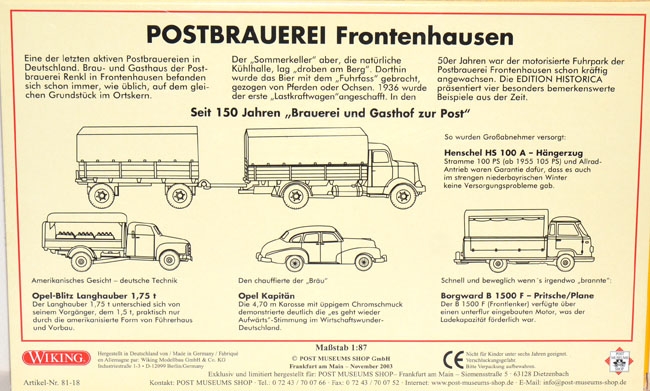 Postbrauerei Frontenhausen - Edition Historica No. 4