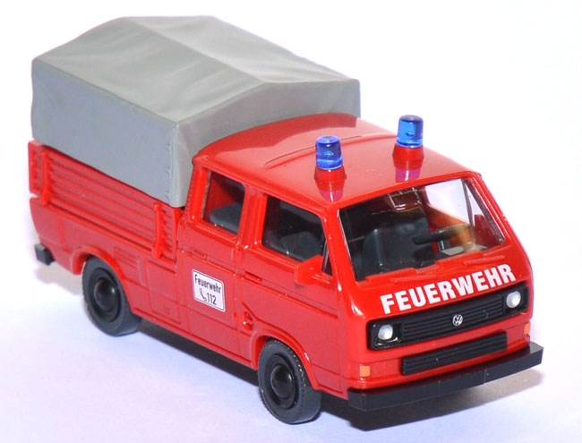 VW T3 Pritsche mit Plane Doppelkabine Feuerwehr rot