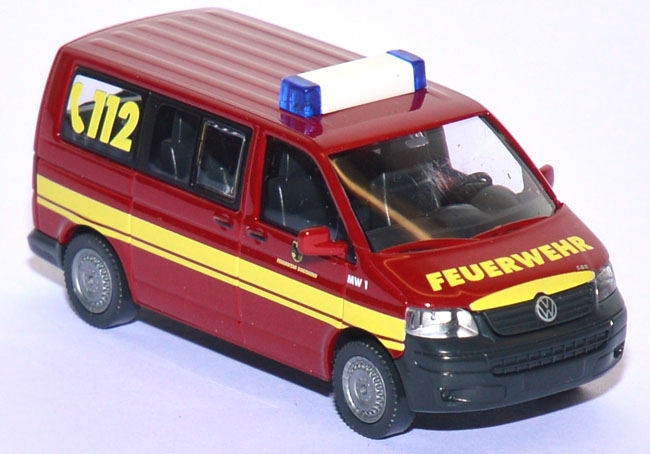 VW T5 Bus Feuerwehr Dortmund weinrot