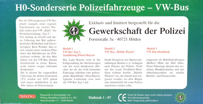 H0-​Sonderserie Polizeifahrzeuge - Gewerkschaft der Polizei