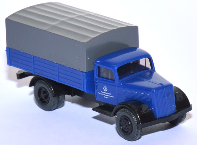 Opel Blitz 3 t Pritschen-LKW THW Bayern ultramarinblau