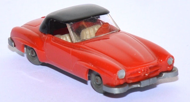 Mercedes-​Benz 190 SL Cabriolet geschlossen orangerot