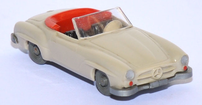 Mercedes-​​Benz 190 SL Cabriolet offen hellgelbgrau