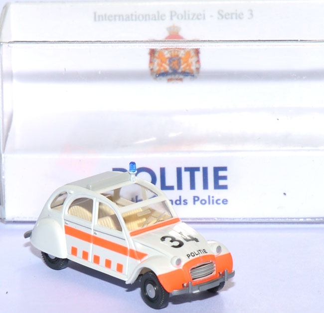 Citroen 2 CV 6 Ente offen Politie Polizei Niederlande #34 weiß